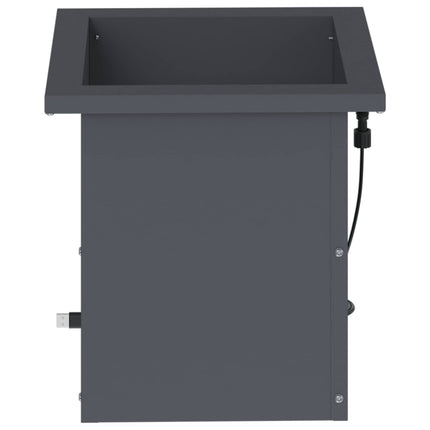 Plantekasse med LED Antracit 30 x 30 x 30 cm Stål