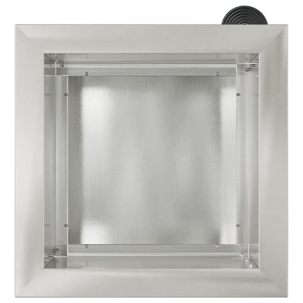 Plantekasse med LED 2 stk. Sølv 30 x 30 x 30 cm Rustfrit stål