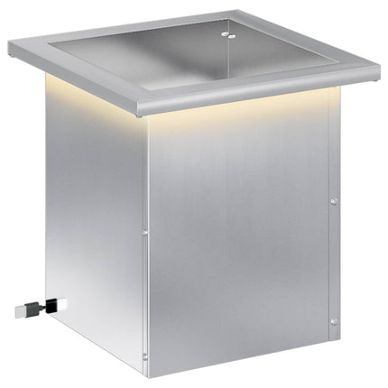 Plantekasse med LED Sølv 30 x 30 x 30 cm Galvaniseret stål