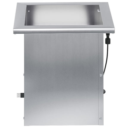 Plantekasse med LED Sølv 30 x 30 x 30 cm Galvaniseret stål