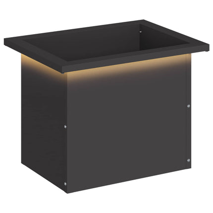 Plantekasse med LED Sort 30 x 40 x 30 cm Stål