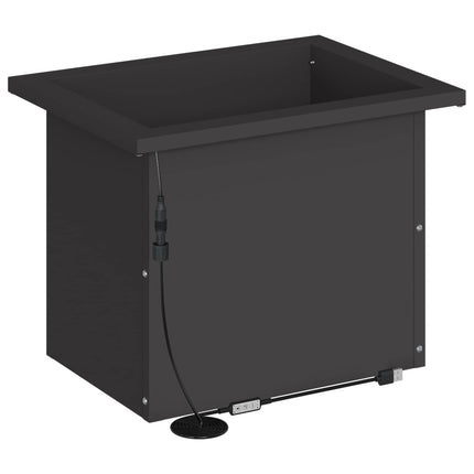 Plantekasse med LED Sort 30 x 40 x 30 cm Stål