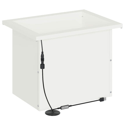 Plantekasse med LED 2 stk. Hvid 30 × 40 × 30 cm Stål