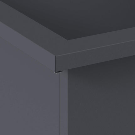 Plantekasse med LED 2 stk. Antracit 30 × 40 × 30 cm Stål