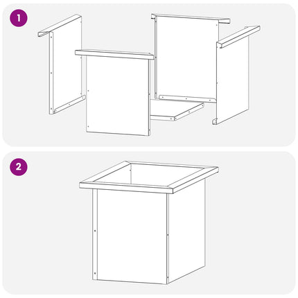 Plantekasse med LED Sølv 30 × 40 × 30 cm Rustfrit stål