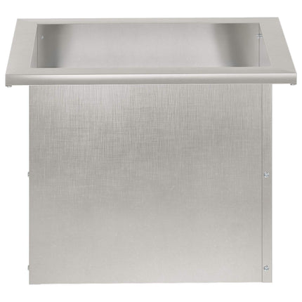 Plantekasse med LED Sølv 30 × 40 × 30 cm Rustfrit stål
