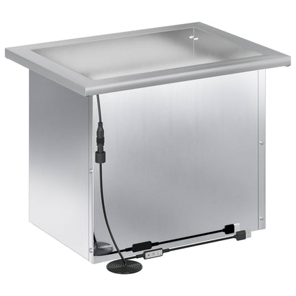 Plantekasse med LED Sølv 30 × 40 × 30 cm Galvaniseret stål