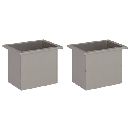 Plantekasse med LED 2 stk. Rusten 30 × 40 × 30 cm Cortenstål