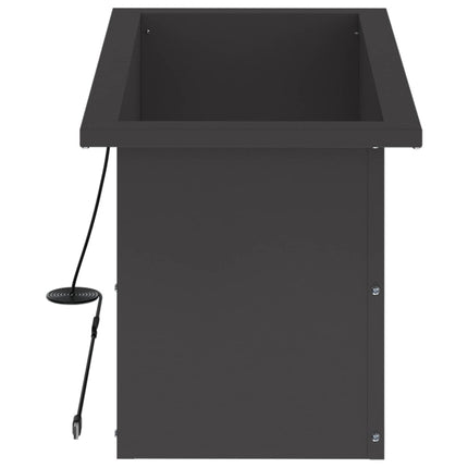 Plantekasse med LED Sort 30 x 60 x 30 cm Stål