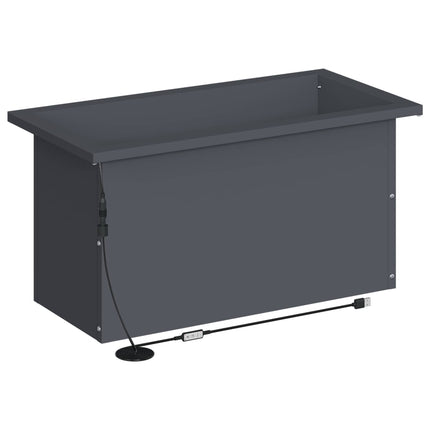 Plantekasse med LED Antracit 30 × 60 × 30 cm Stål