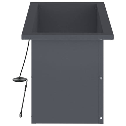 Plantekasse med LED 2 stk. Antracit 30 × 60 × 30 cm Stål