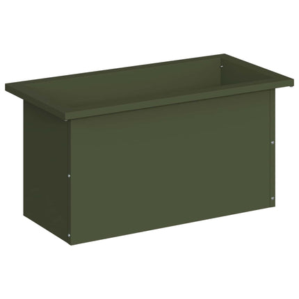 Plantekasse med LED Olivengrøn 30 x 60 x 30 cm Stål