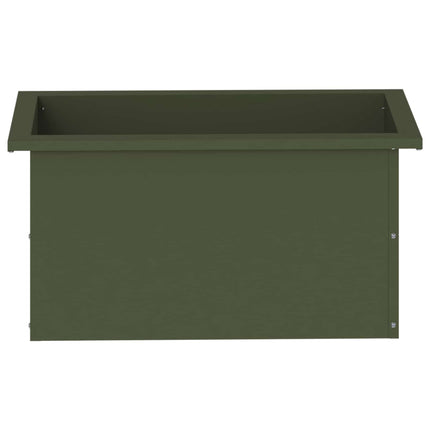 Plantekasse med LED Olivengrøn 30 x 60 x 30 cm Stål