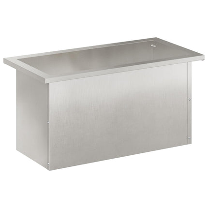 Plantekasse med LED Sølv 30 x 60 x 30 cm Rustfrit stål