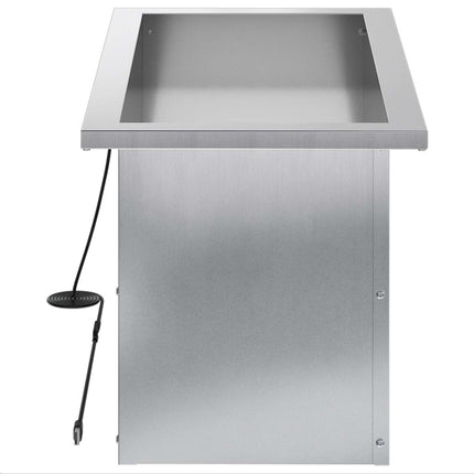 Plantekasse med LED 2 stk. Sølv 30 × 60 × 30 cm