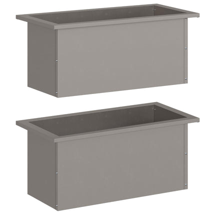 Plantekasse med LED 2 stk. Rusten 30 × 60 × 30 cm Cortenstål