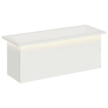 Plantekasse med LED Hvid 30 x 80 x 30 cm Stål