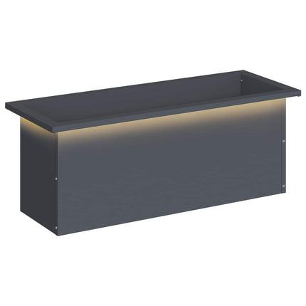 Plantekasse med LED Antracit 30 x 80 x 30 cm Stål