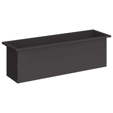 Plantekasse med LED Sort 30 x 100 x 30 cm Stål