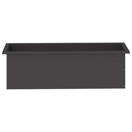 Plantekasse med LED Sort 30 x 100 x 30 cm Stål