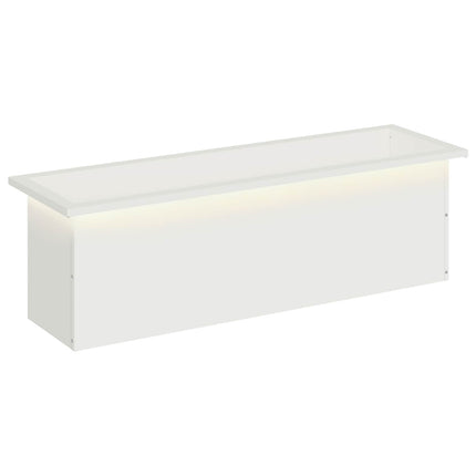 Plantekasse med LED Hvid 30 × 100 × 30 cm Stål