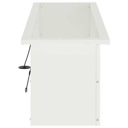 Plantekasse med LED Hvid 30 × 100 × 30 cm Stål