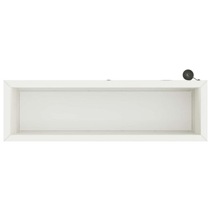 Plantekasse med LED 2 stk. Hvid 30 × 100 × 30 cm Stål