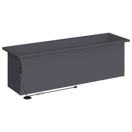 Plantekasse med LED Antracit 30 × 100 × 30 cm Stål