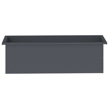 Plantekasse med LED Antracit 30 × 100 × 30 cm Stål