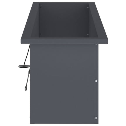Plantekasse med LED Antracit 30 × 100 × 30 cm Stål