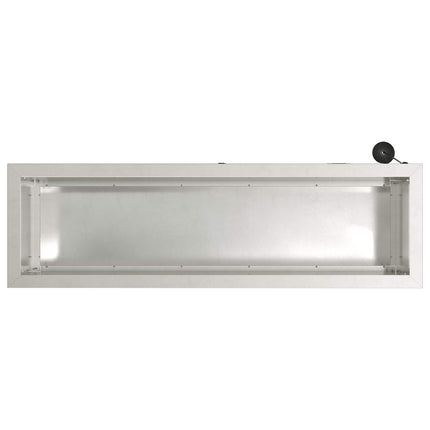 Plantekasse med LED Sølv 30 x 100 x 30 cm Rustfrit stål