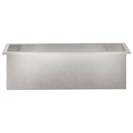 Plantekasse med LED 2 stk. Sølv 30 × 100 × 30 cm Rustfrit stål