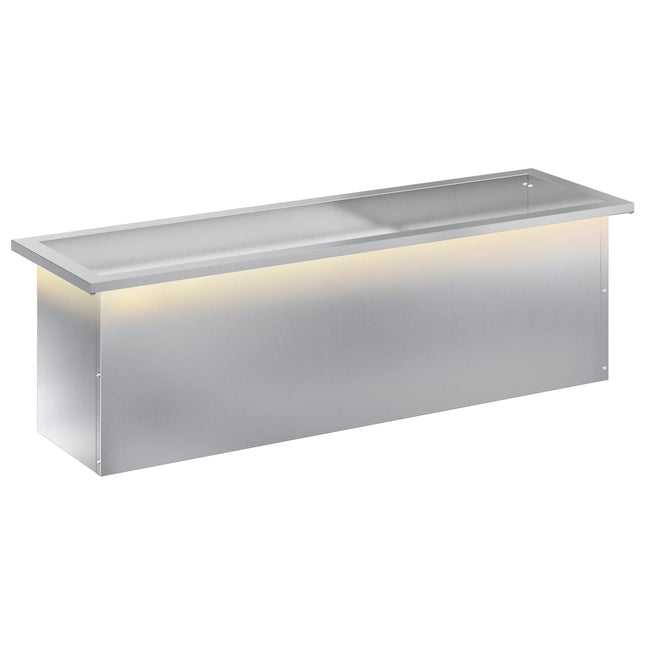 Plantekasse med LED Sølv 30 × 100 × 30 cm Galvaniseret stål