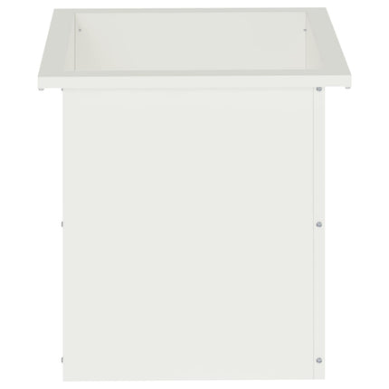 Plantekasse med LED 2 stk. Hvid 40 x 40 x 40 cm Stål