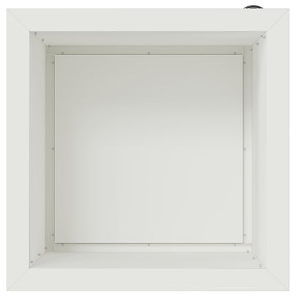 Plantekasse med LED 2 stk. Hvid 40 x 40 x 40 cm Stål