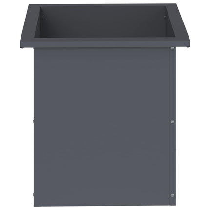Plantekasse med LED Antracit 40 x 40 x 40 cm Stål