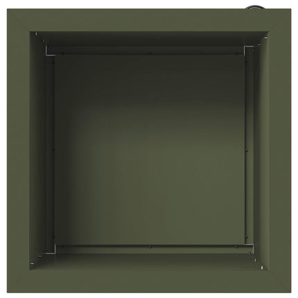 Plantekasse med LED 2 stk. Olivengrøn 40 x 40 x 40 cm Stål