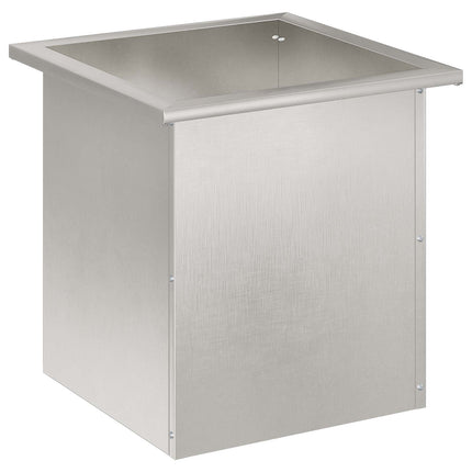 Plantekasse med LED Sølv 40 x 40 x 40 cm Rustfrit stål