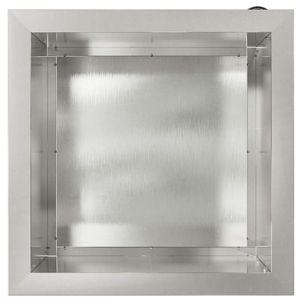 Plantekasse med LED Sølv 40 x 40 x 40 cm Rustfrit stål