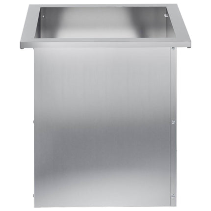 Plantekasse med LED Sølv 40 x 40 x 40 cm Galvaniseret stål