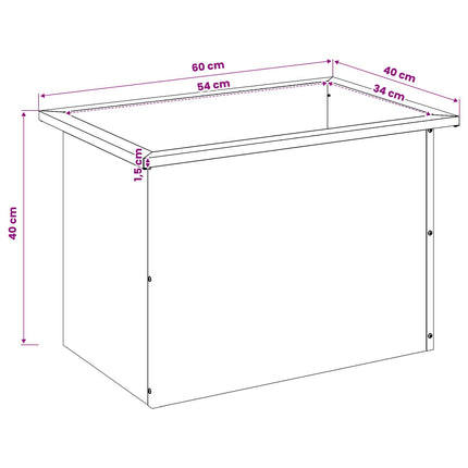 Plantekasse med LED 2 stk. Olivengrøn 40 x 60 x 40 cm Stål