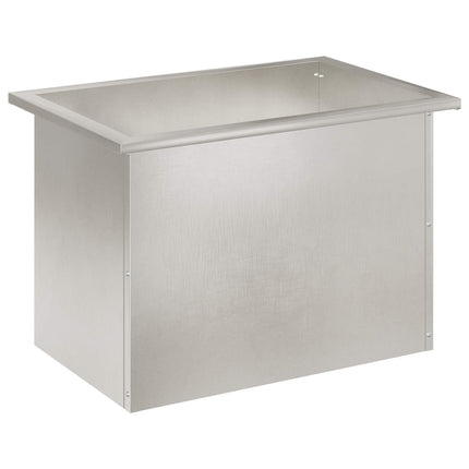 Plantekasse med LED Sølv 40 x 60 x 40 cm Rustfrit stål