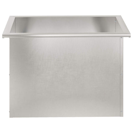 Plantekasse med LED 2 stk. Sølv 40 x 60 x 40 cm Rustfrit stål