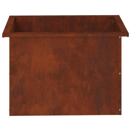 Plantekasse med LED 2 stk. Rusten 40 × 60 × 40 cm Cortenstål
