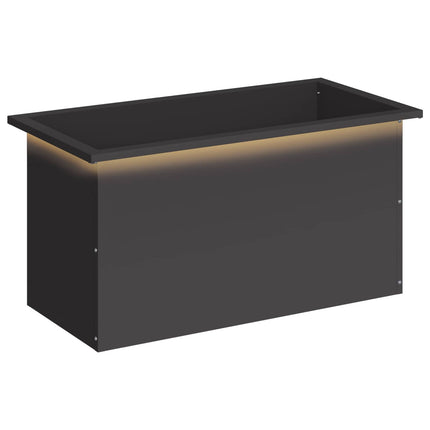 Plantekasse med LED Sort 40 x 80 x 40 cm Stål