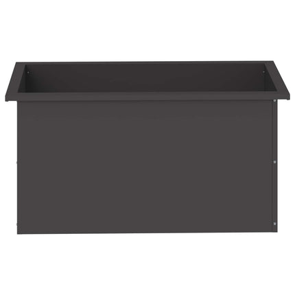 Plantekasse med LED Sort 40 x 80 x 40 cm Stål