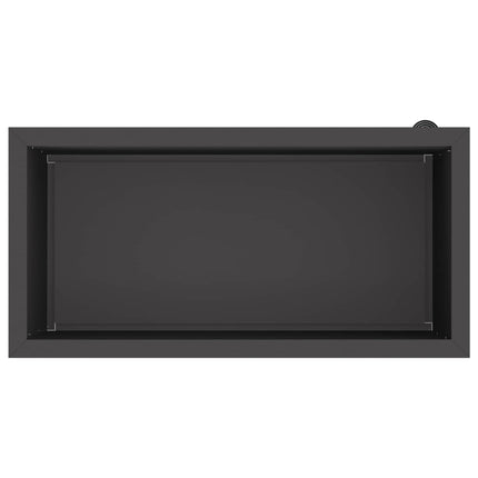 Plantekasse med LED Sort 40 x 80 x 40 cm Stål
