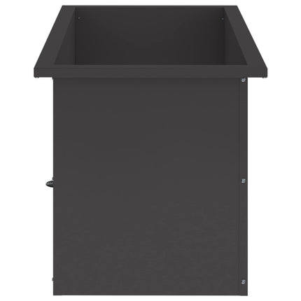 Plantekasse med LED 2 stk. Sort 40 x 80 x 40 cm Stål