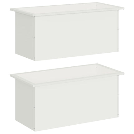 Plantekasse med LED 2 stk. Hvid 40 x 80 x 40 cm Stål