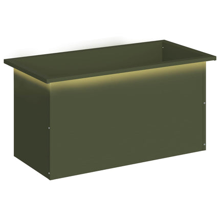 Plantekasse med LED Olivengrøn 40 x 80 x 40 cm Stål